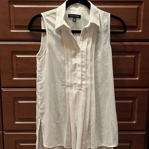 Banana republic sheer blouse with sparkle pleat detail